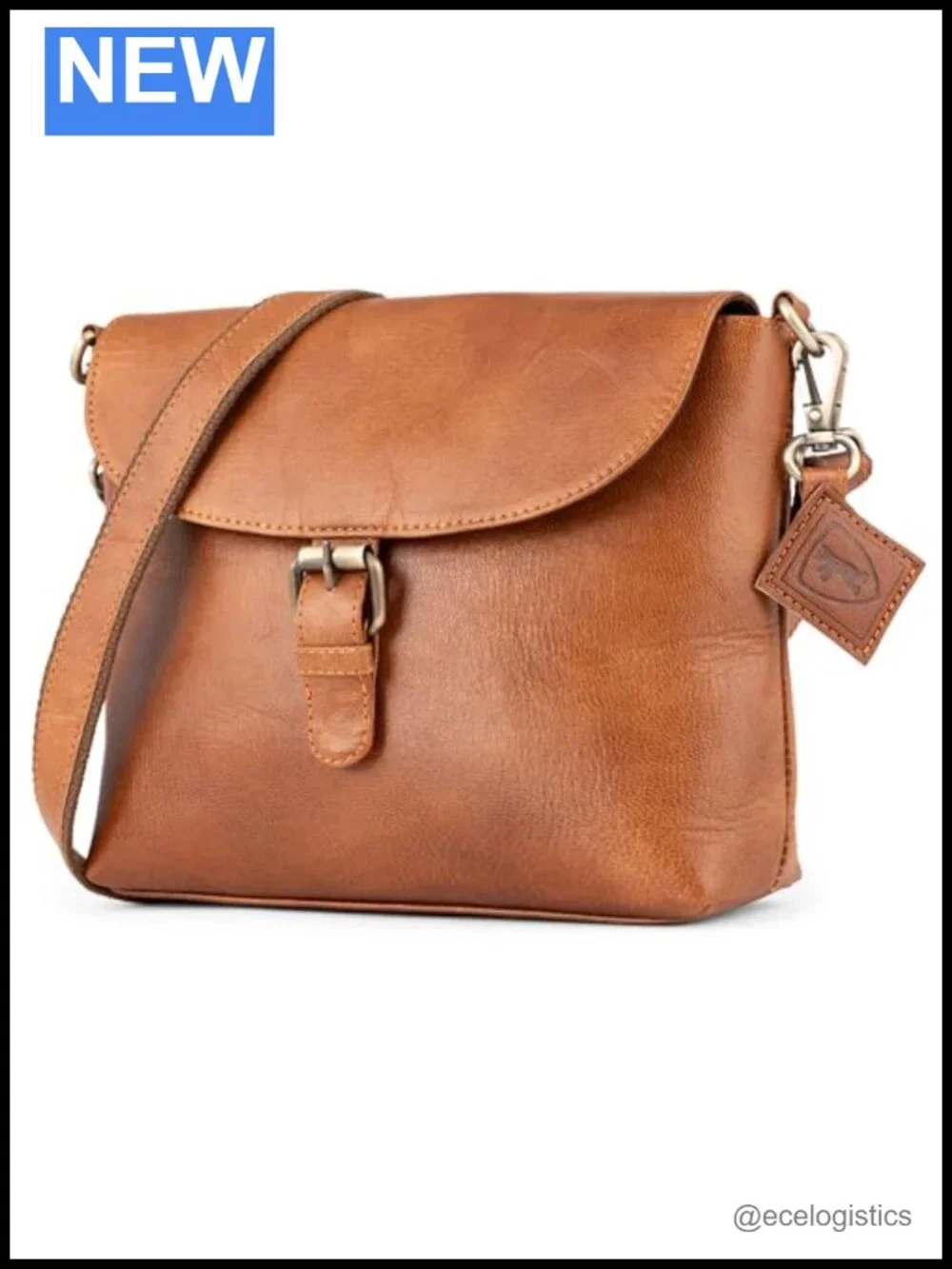 Genuine Leather Crossbody Satchel Small Purse Adjustable Strap